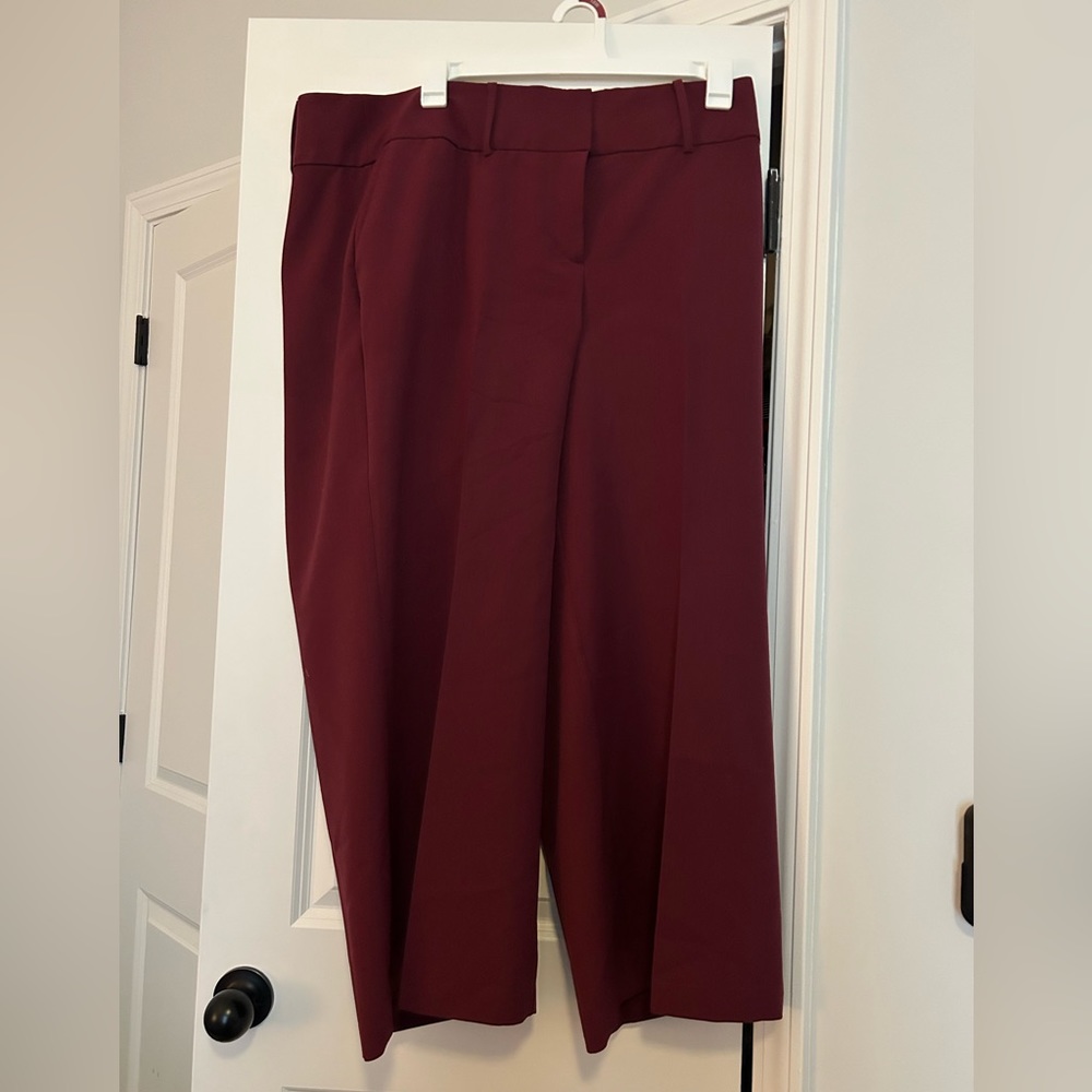 Maroon Lane Bryan Wide Leg Trousers